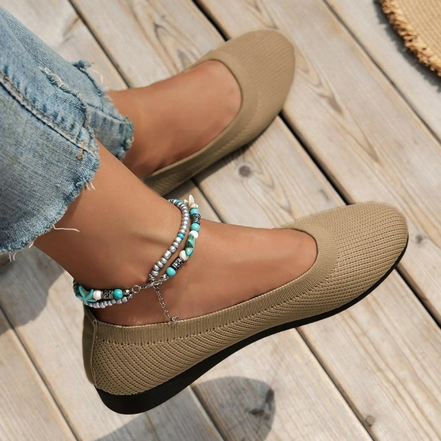 Trendsi Shoes - Stylish knitted ballet flats