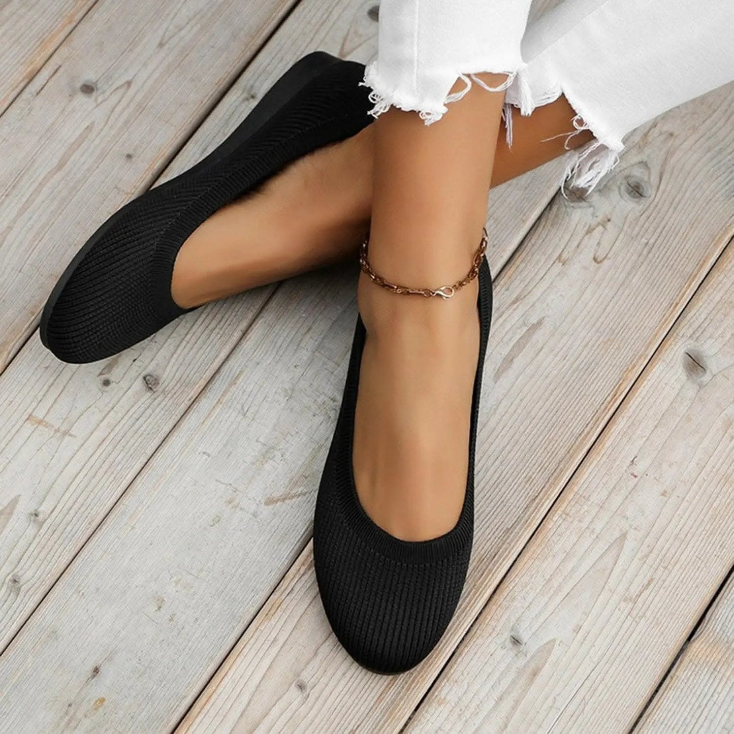 Trendsi Shoes - Stylish knitted ballet flats