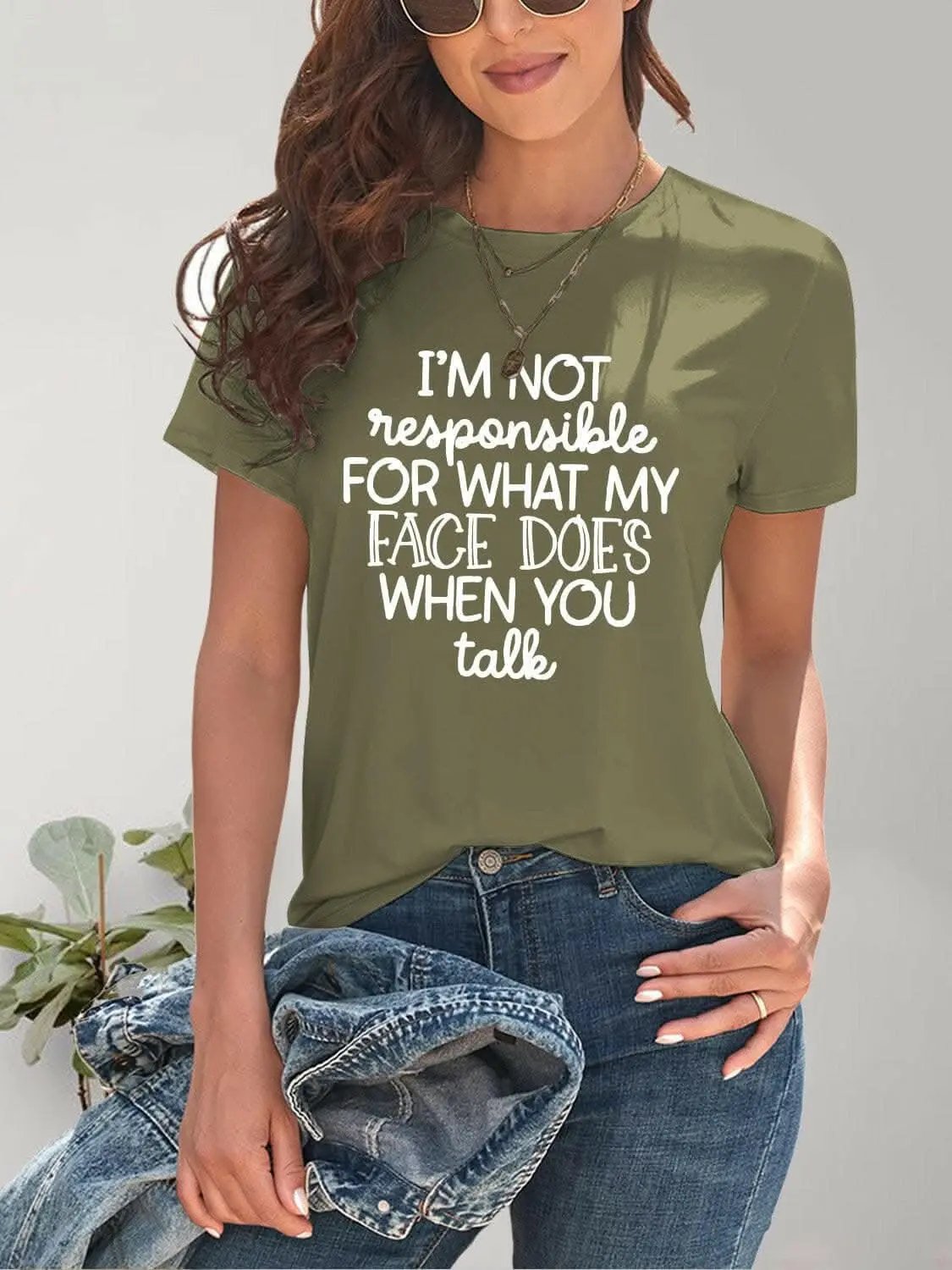 Trendsi graphic - Trendsi Stylish letter print tee - comfy fit