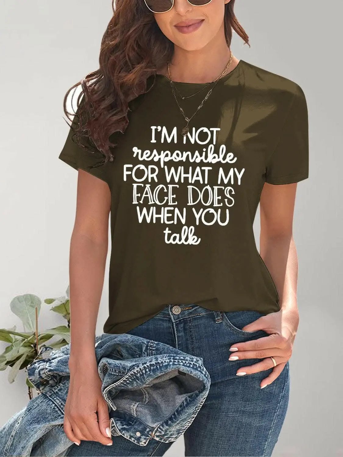 Trendsi graphic - Trendsi Stylish letter print tee - comfy fit