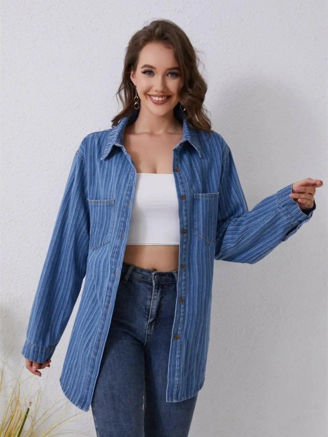 Trendsi Jeans & Denim - Stylish striped denim shirt