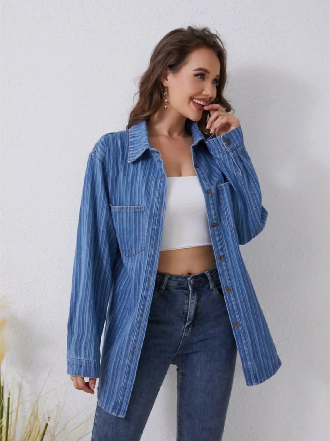 Trendsi Jeans & Denim - Stylish striped denim shirt