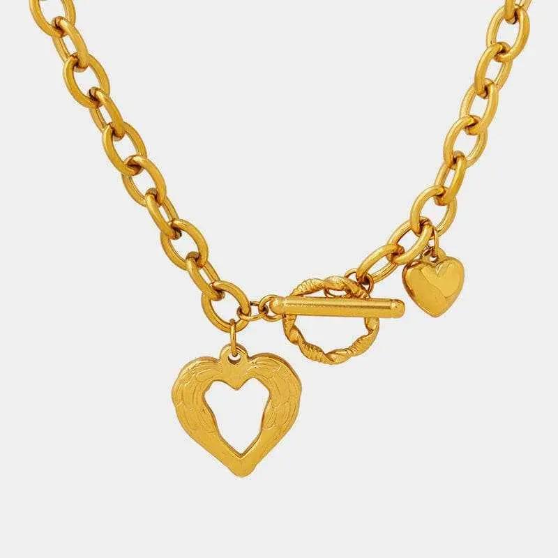 Trendsi Necklaces - Stylish titanium heart pendant necklace