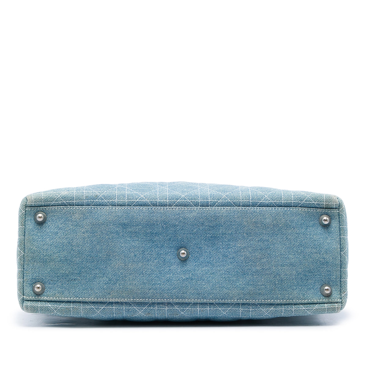 Dior Denim Satchel With Acrylic Handles, view 3