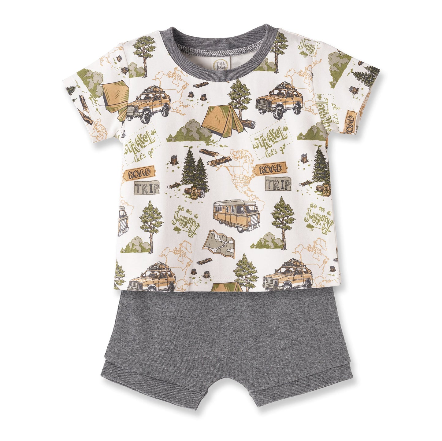 Trailblazer Bamboo T-Shirt & Cotton Shorts Set for Boys