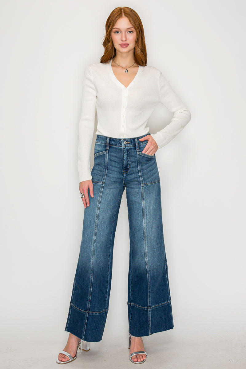 Aurora Eco Friendly Fabric Tummy Control Slim Palazzo Jeans