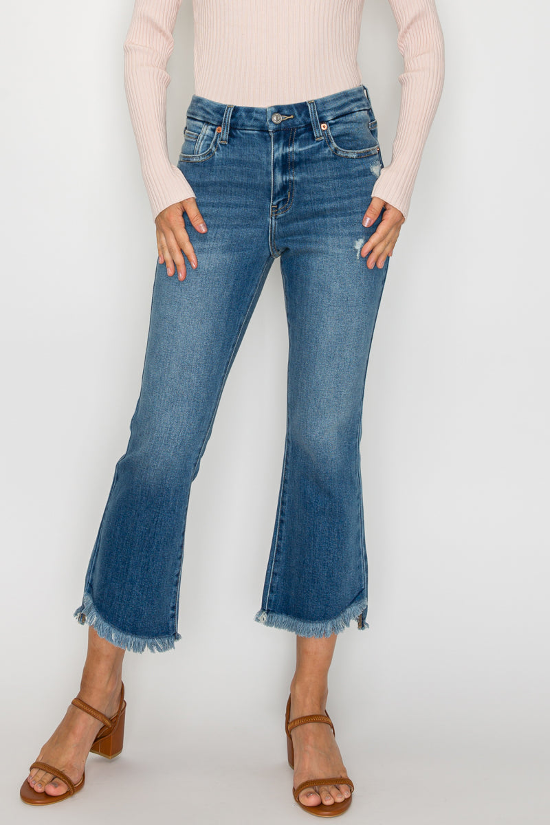 ECO FRIENDLY CROP FLARE JEANS