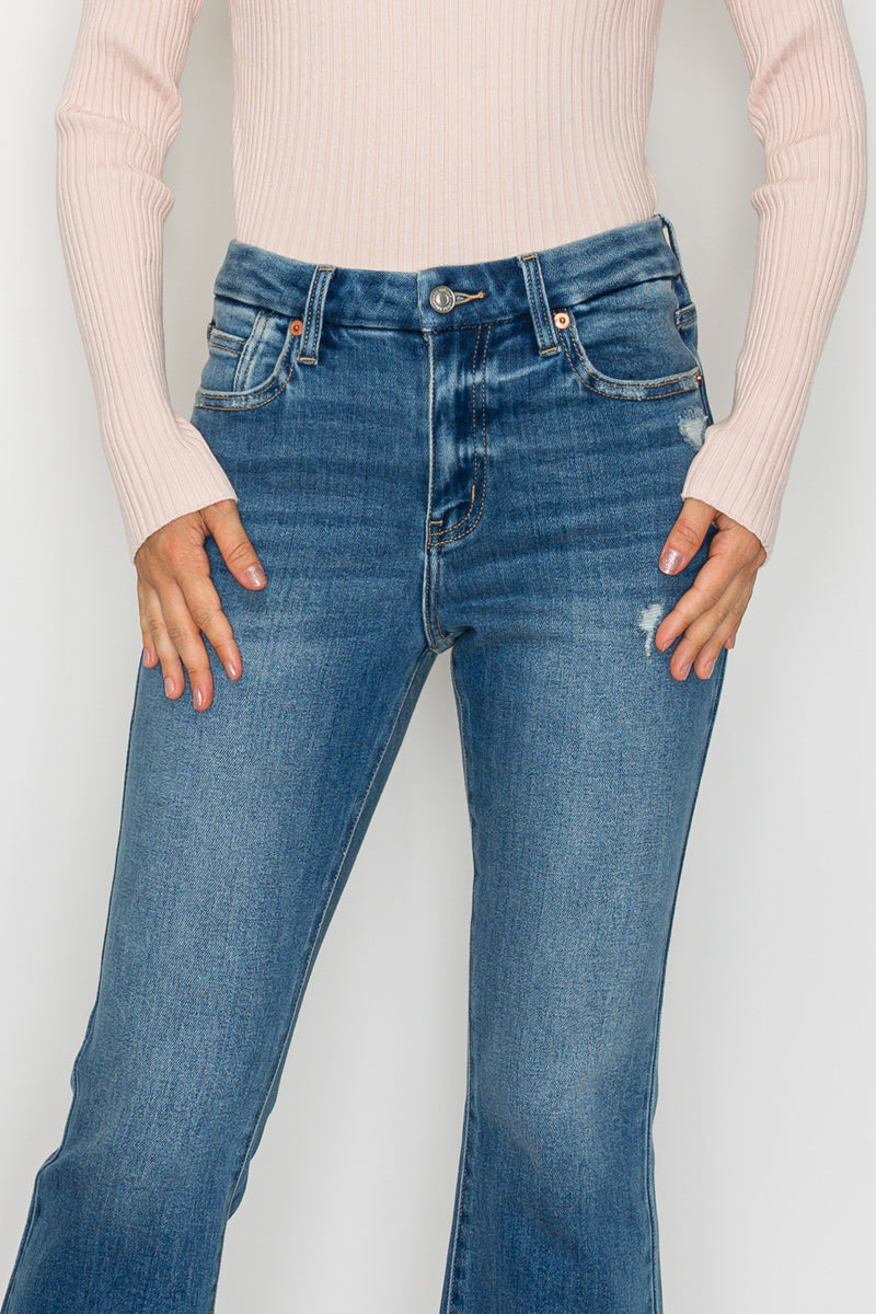 ECO FRIENDLY CROP FLARE JEANS