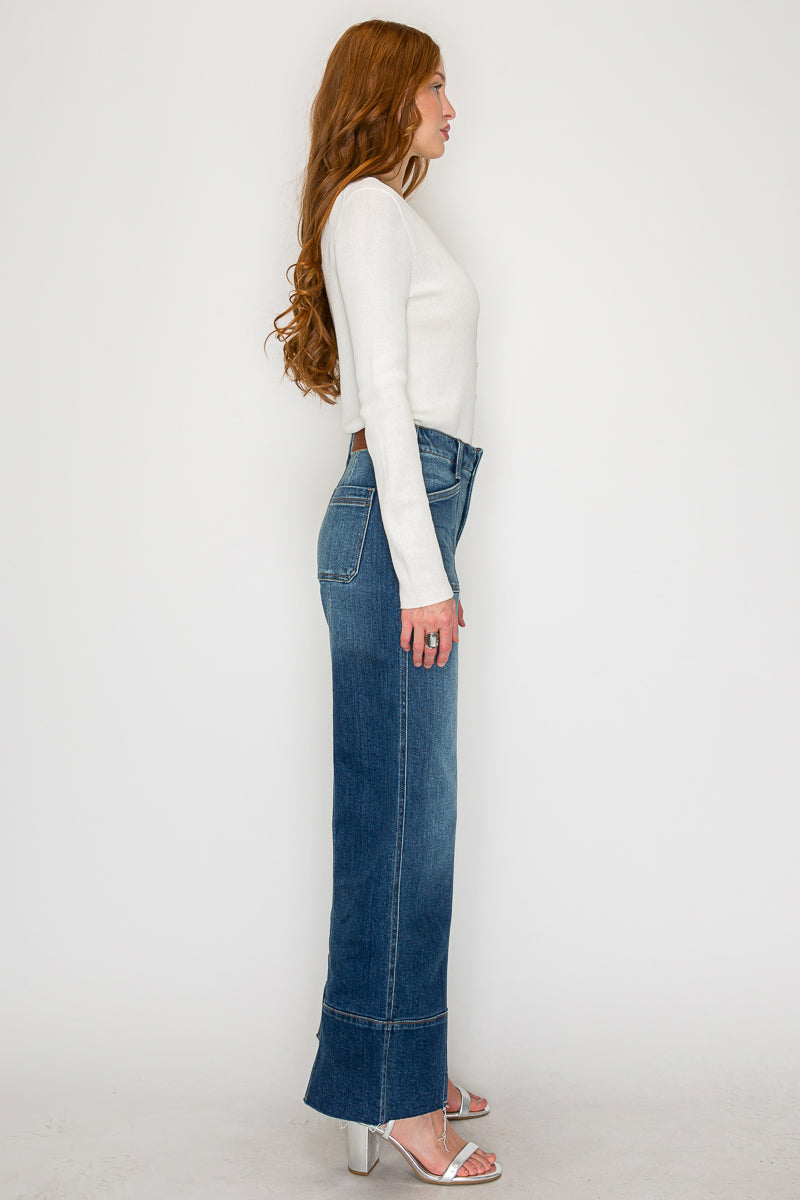 Aurora Eco Friendly Fabric Tummy Control Slim Palazzo Jeans