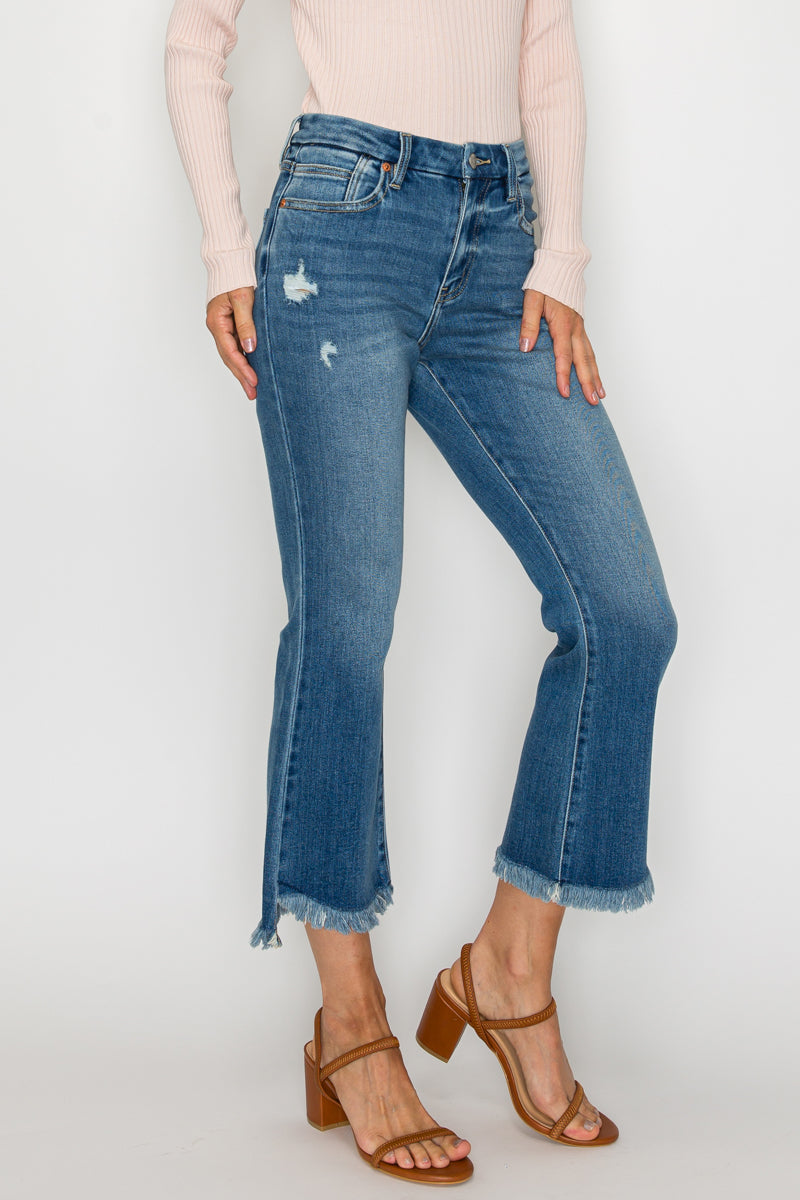 ECO FRIENDLY CROP FLARE JEANS