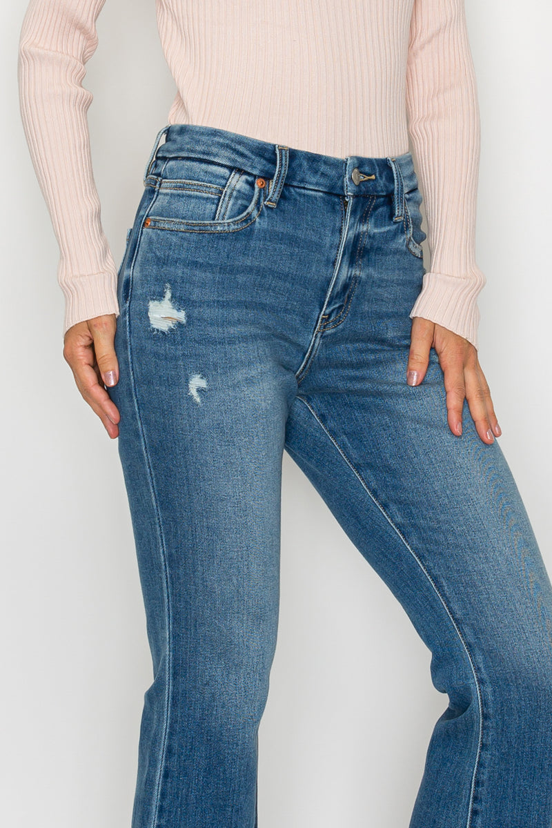 ECO FRIENDLY CROP FLARE JEANS