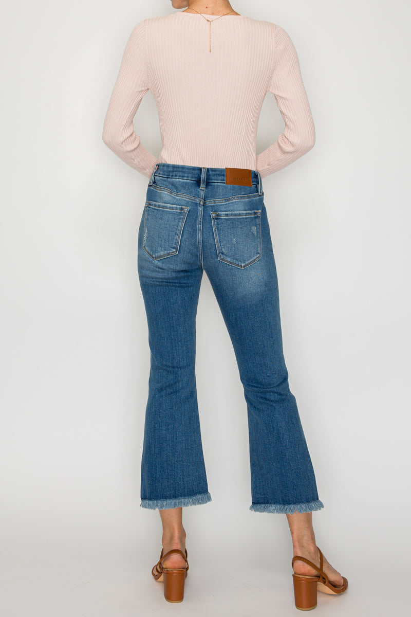 ECO FRIENDLY CROP FLARE JEANS