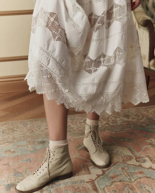 The Great. The Rosette Crochet Canary Skirt