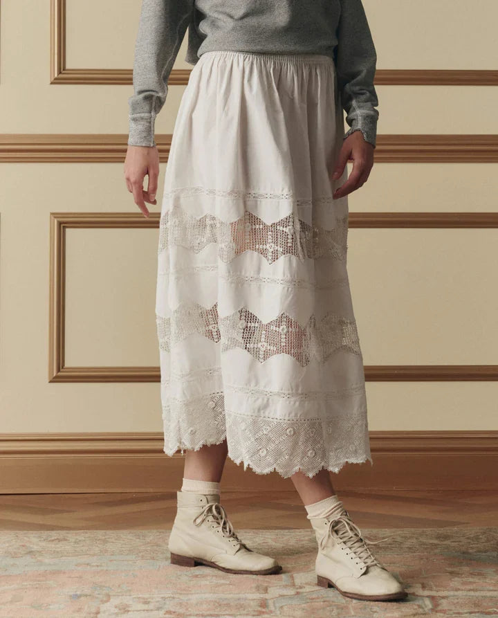 The Great. The Rosette Crochet Canary Skirt