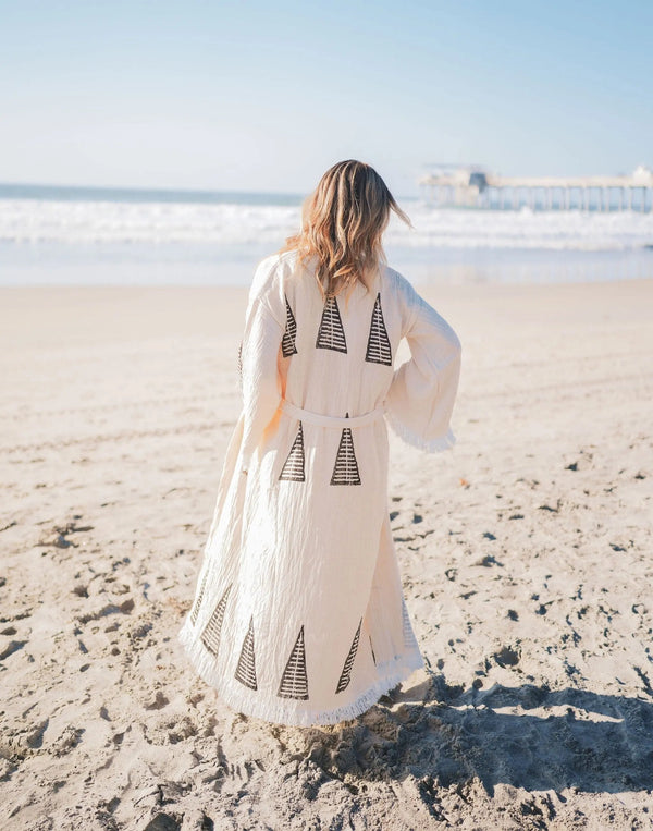 Kimono Bathrobe - Soft Lightweight Turkish Cotton Robe