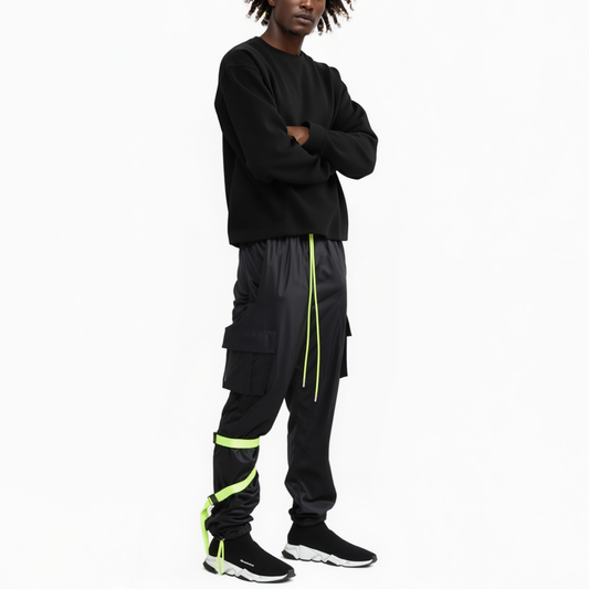 Blank State Men's Swishy Utility Cargo Pants in Black