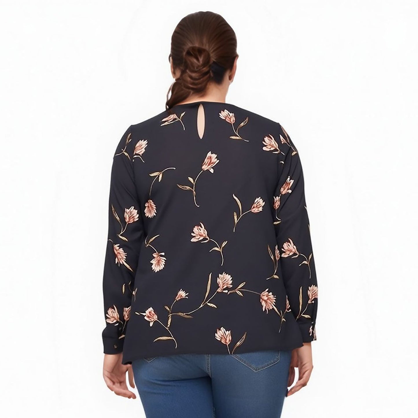 Pleione Plus Size Self-Tie Wrap Front Blouse