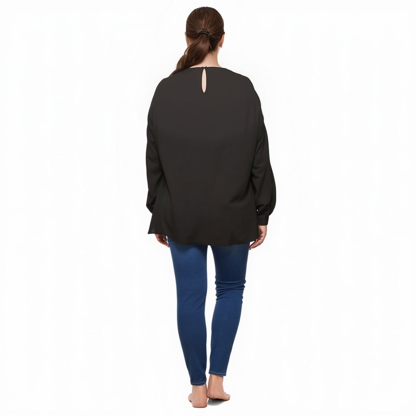 Pleione Plus Size Self-Tie Wrap Front Blouse