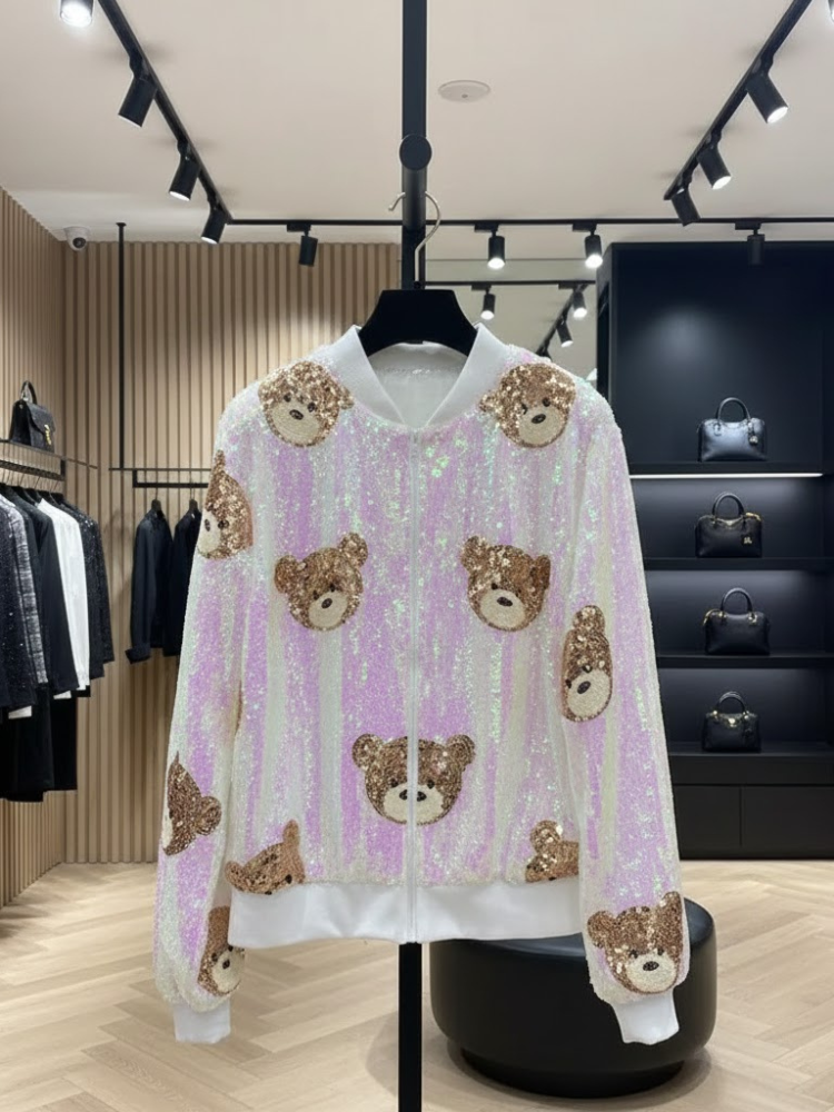 Teddy Pop-Art Sequin Bomber • CARNEGIE New Collection BYMANYC ® New York