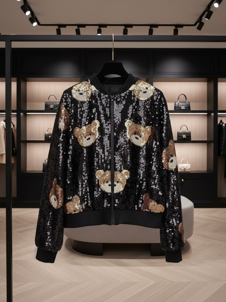 Teddy Pop-Art Sequin Bomber • CARNEGIE New Collection BYMANYC ® New York
