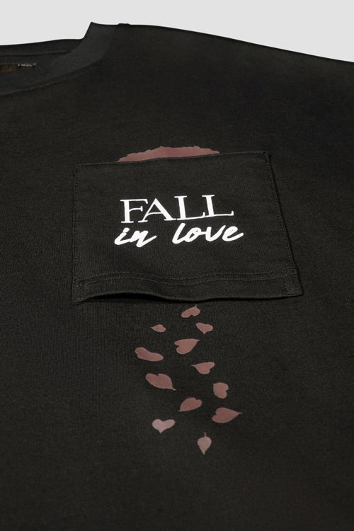 Fall In Love Oversized Pocket Tee