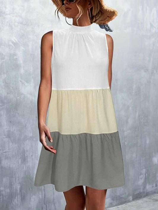 Trendsi just arrived - Tied color block sleeveless dress