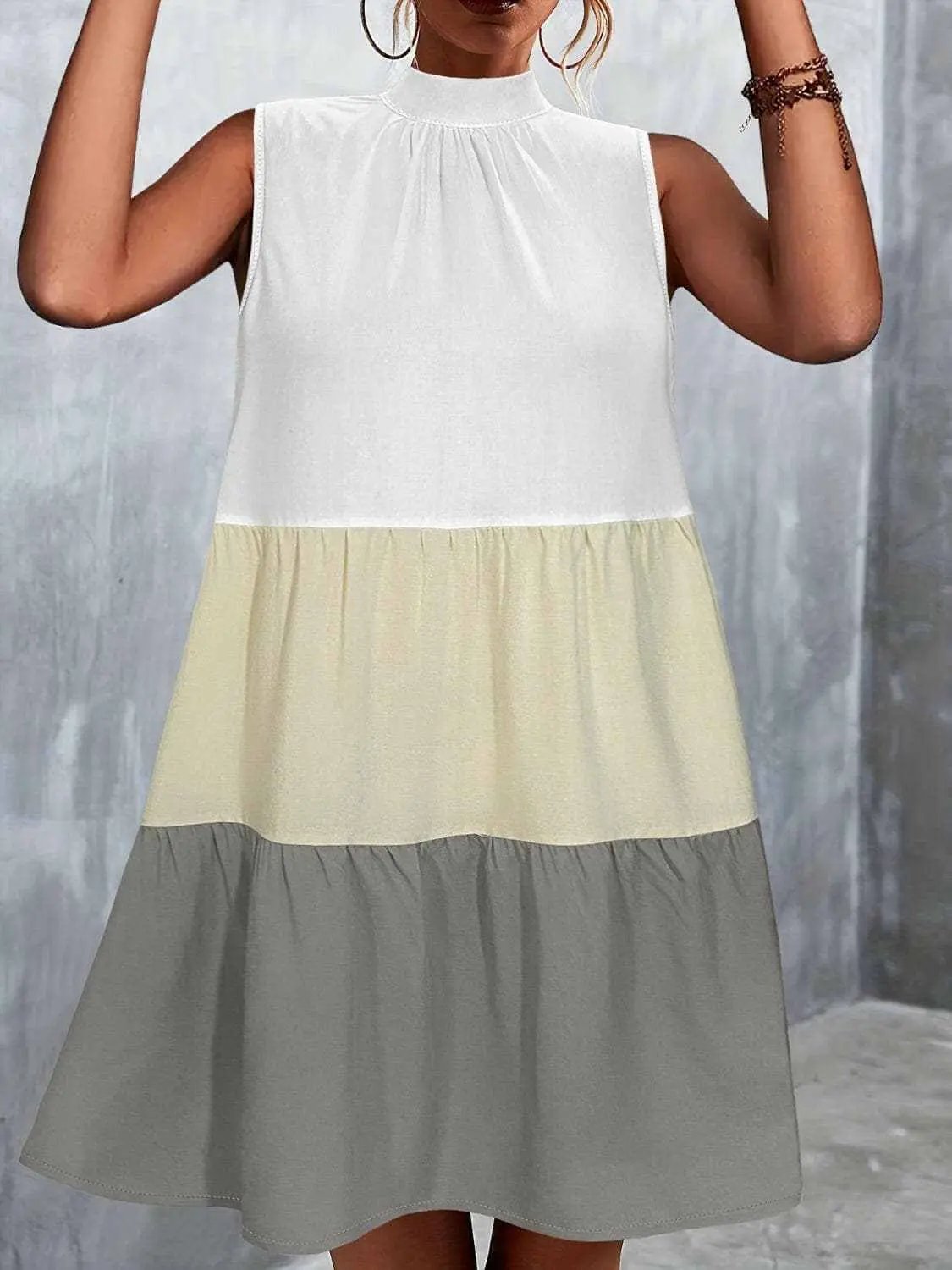 Trendsi just arrived - Tied color block sleeveless dress
