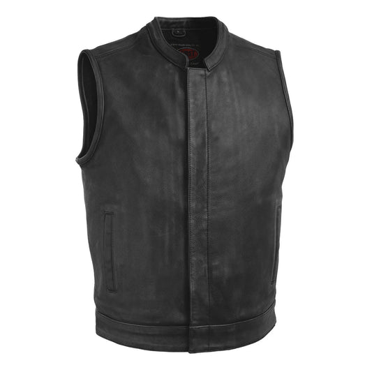 Top Rocker Men's Motorcycle Leather Vest