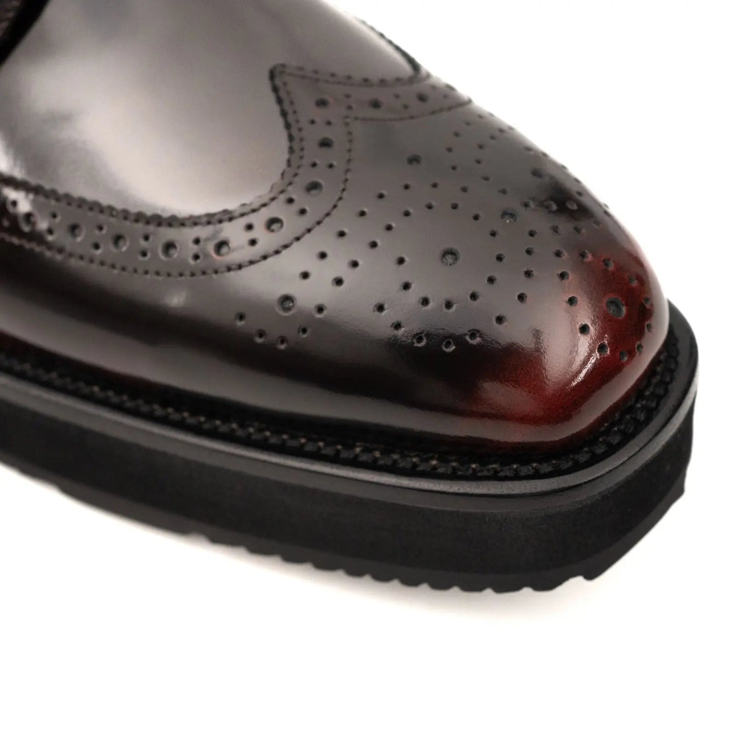 Tri-Stripe Patent Brogue Bootie