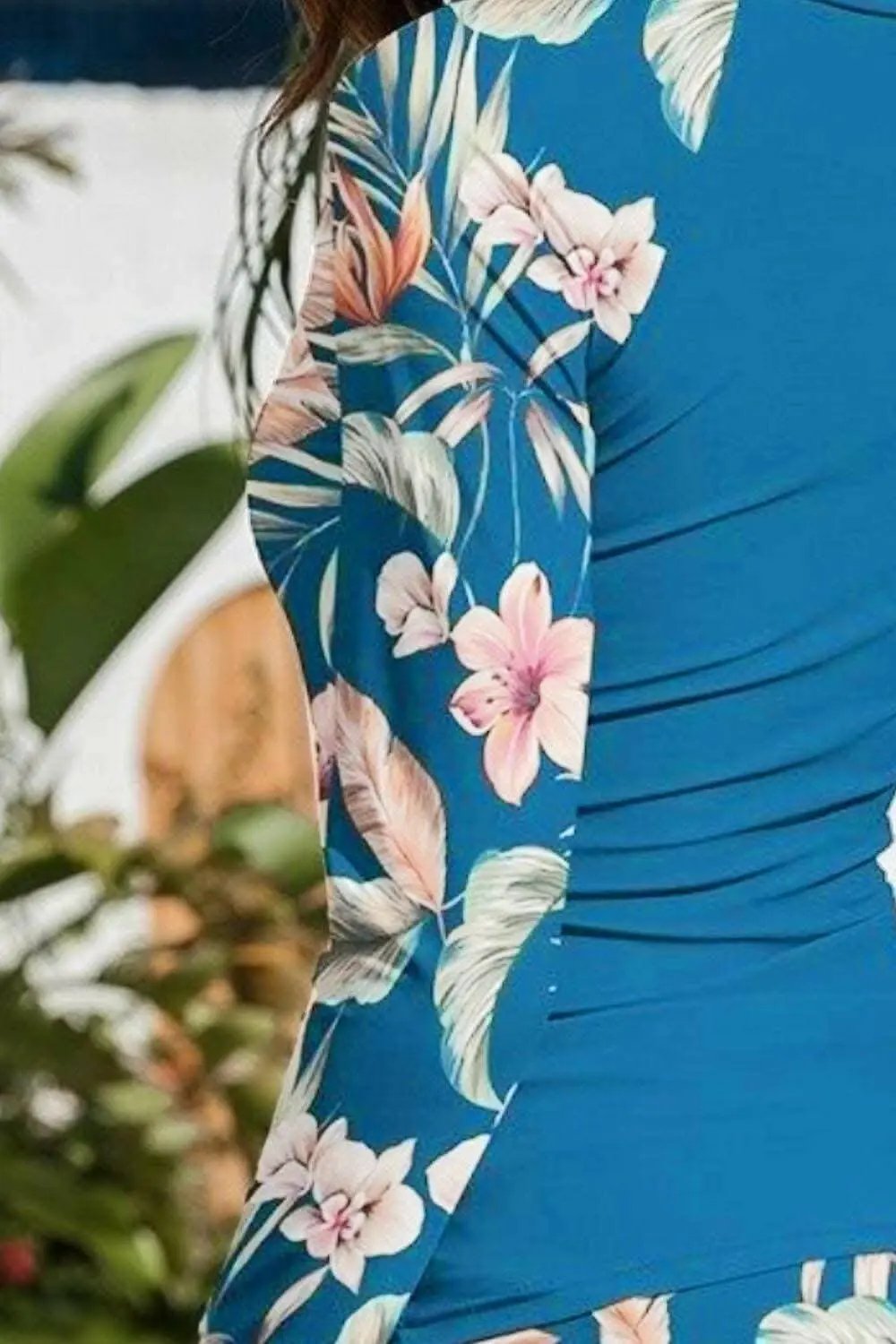 Two-Piece Bikini Set - Tropical Print - Women's Swimwear