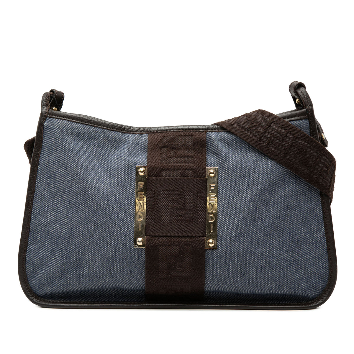 Fendi Crossbody Pochette Denim Blue