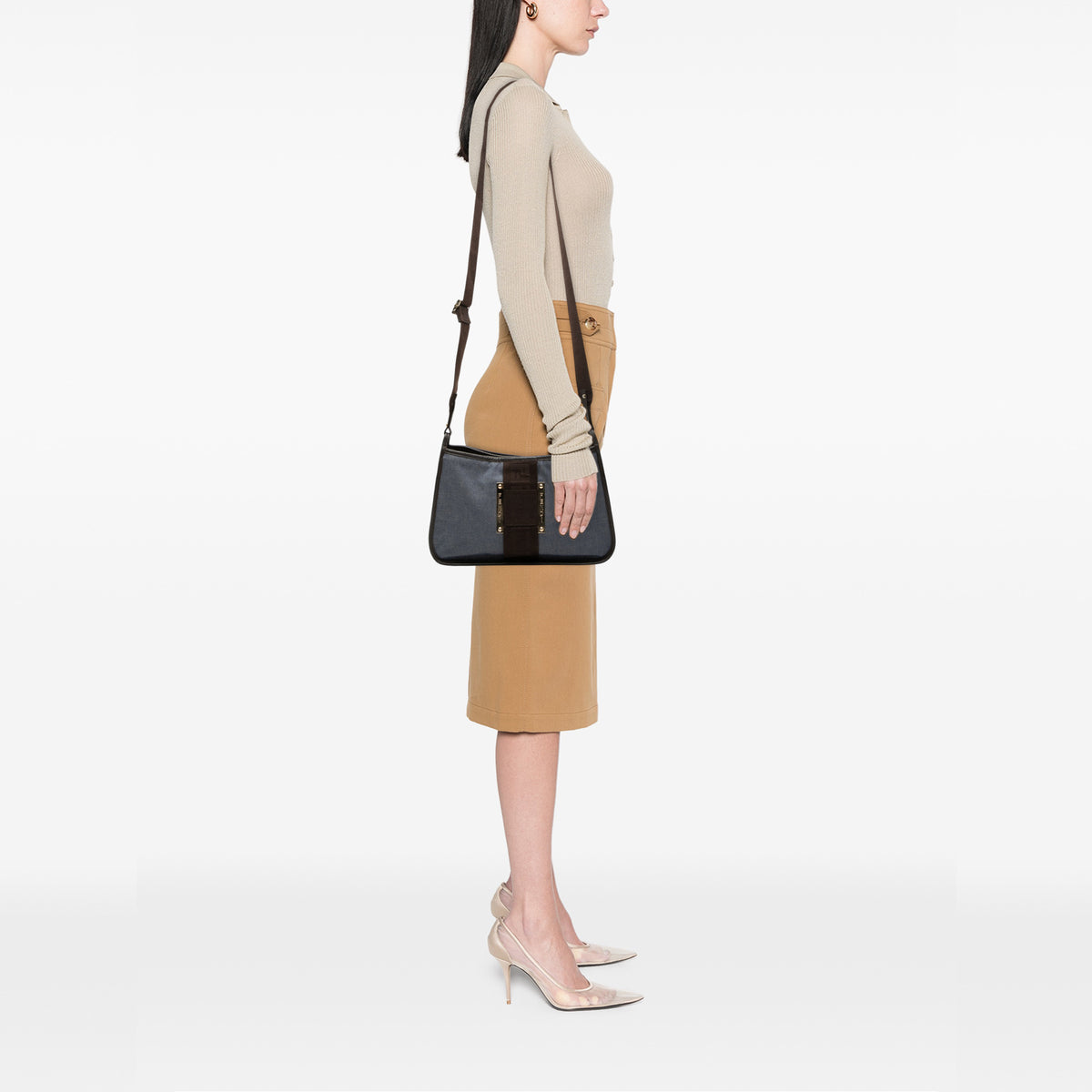 Fendi Crossbody Pochette Denim Blue, view 8