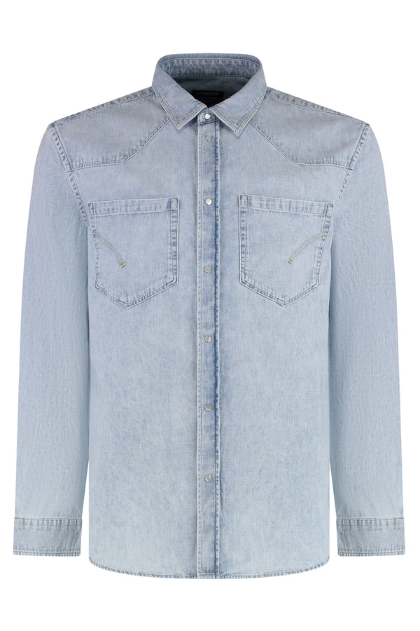Western Denim Shirt in Light Blue