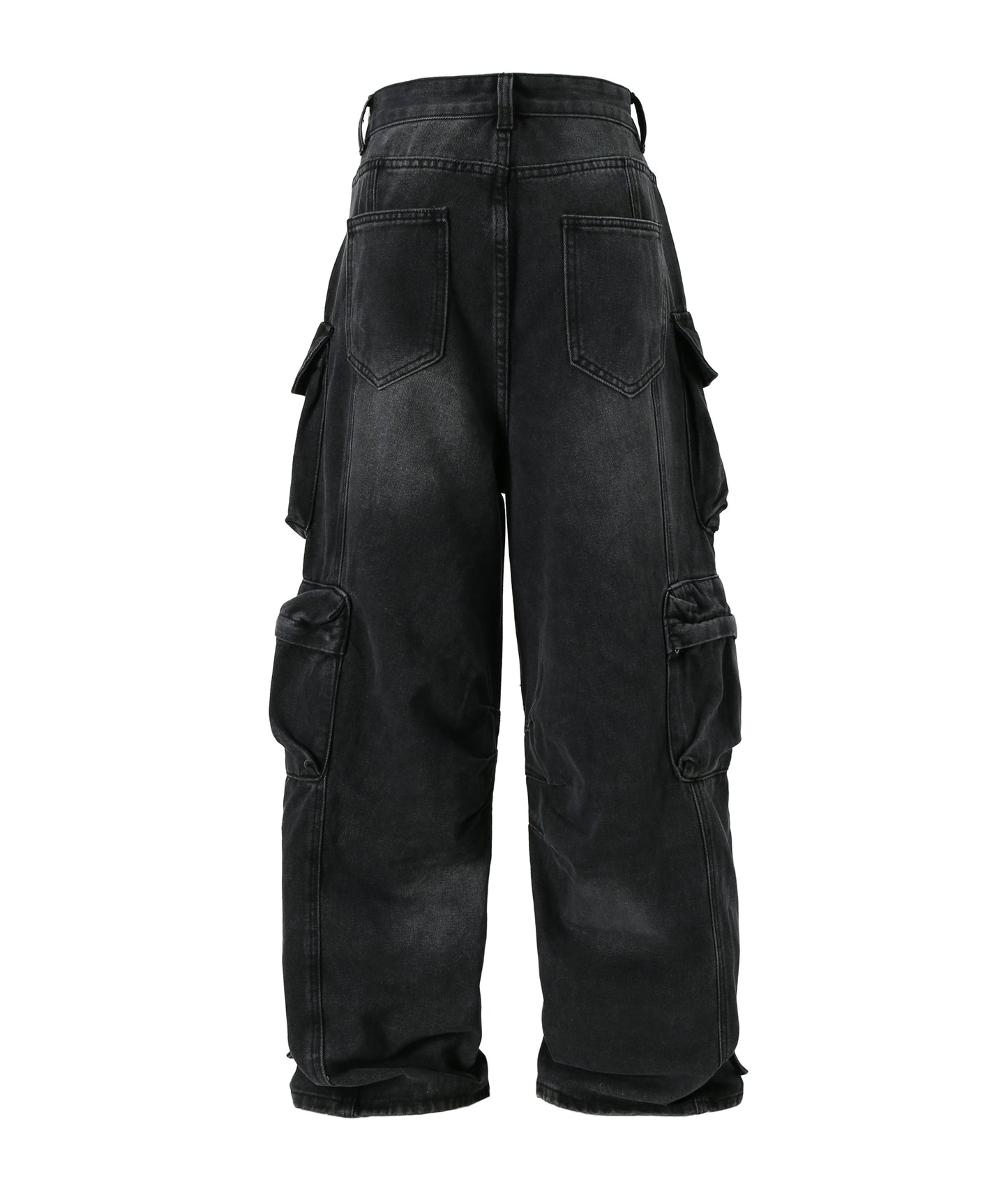 NOIR DISTRESSED CARGO DENIM