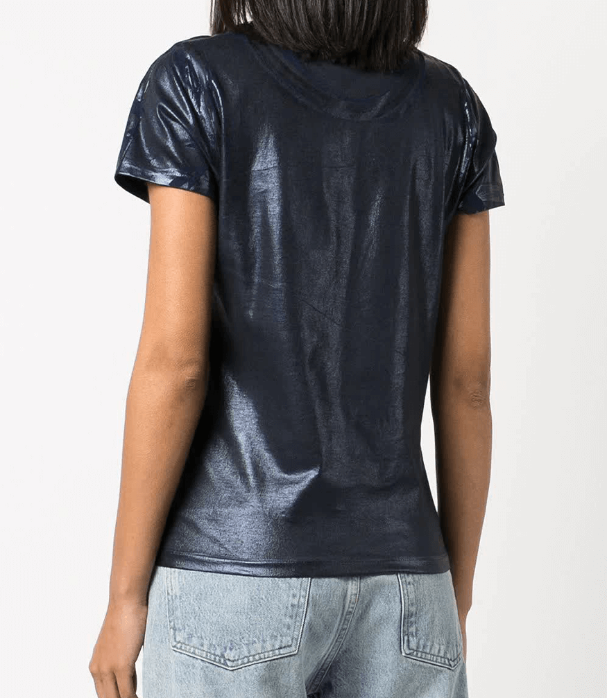 Metallic Coated Cotton T-Shirt