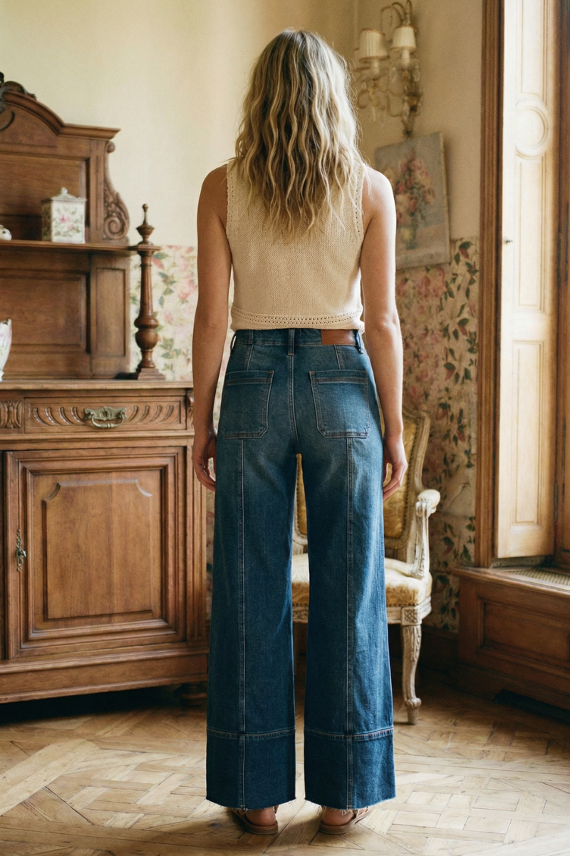Aurora Eco Friendly Fabric Tummy Control Slim Palazzo Jeans