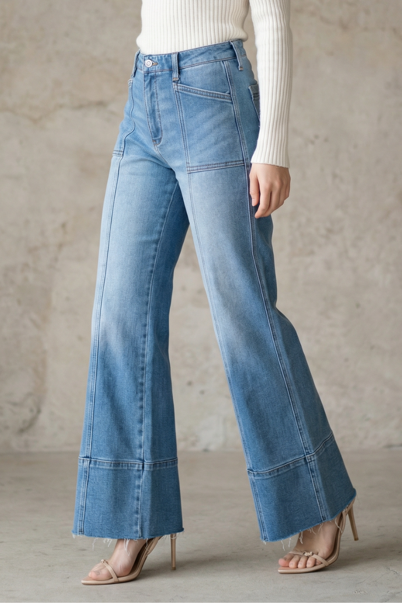 Aurora Eco Friendly Fabric Tummy Control Slim Palazzo Jeans