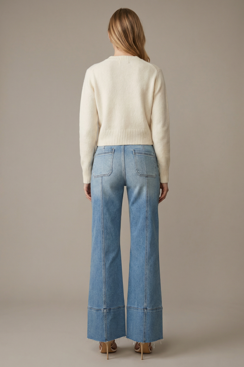 Aurora Eco Friendly Fabric Tummy Control Slim Palazzo Jeans