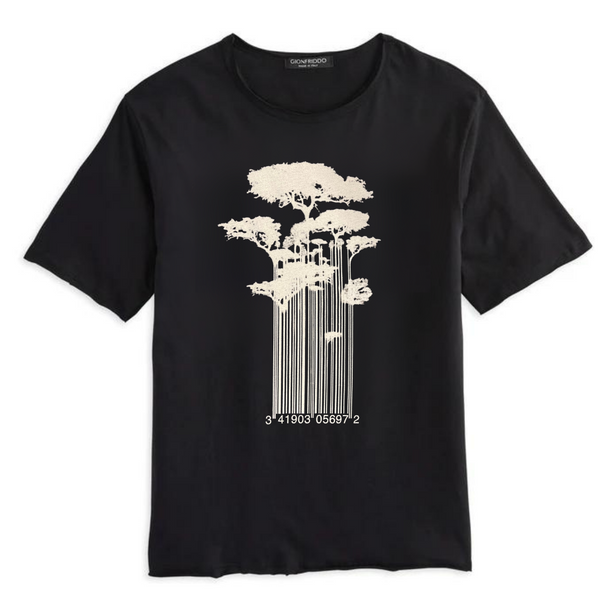 Graphic Short Sleeve Roll Neck T