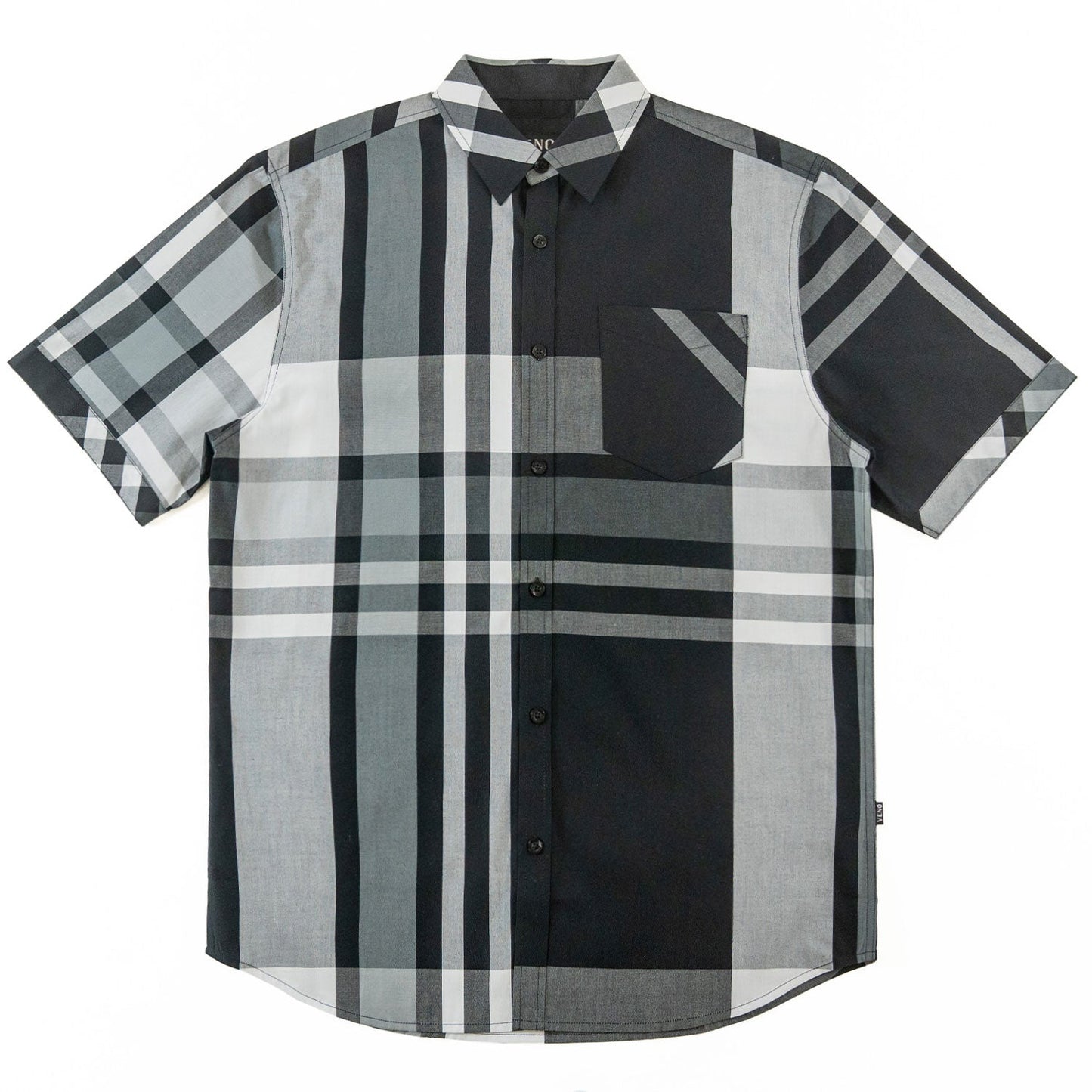 V842 Robert Plaid Button-Down Shirt - Black