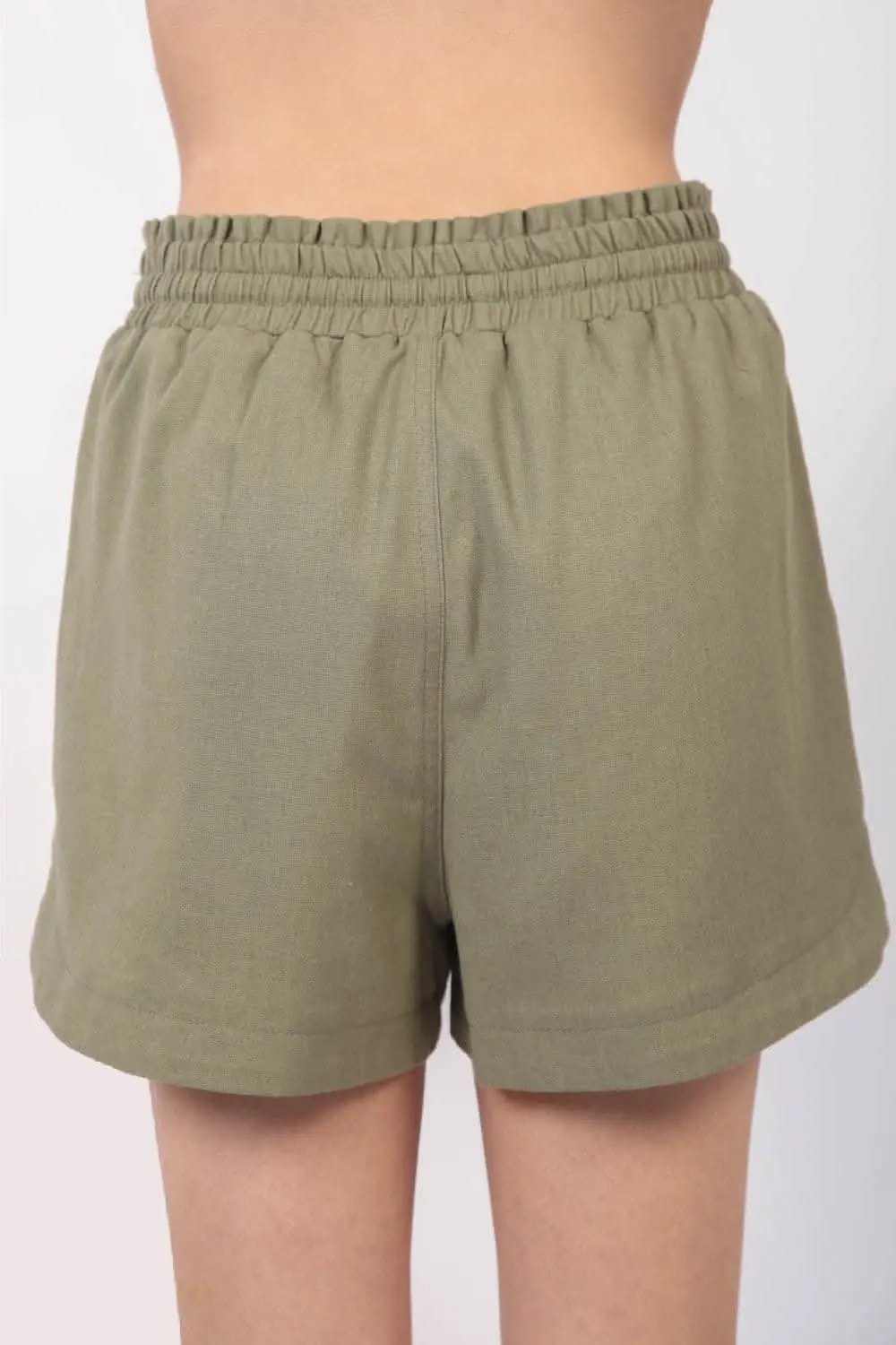 Trendsi Linen Shorts Women's Casual Summer Drawstring Shorts Lightweight Comfort