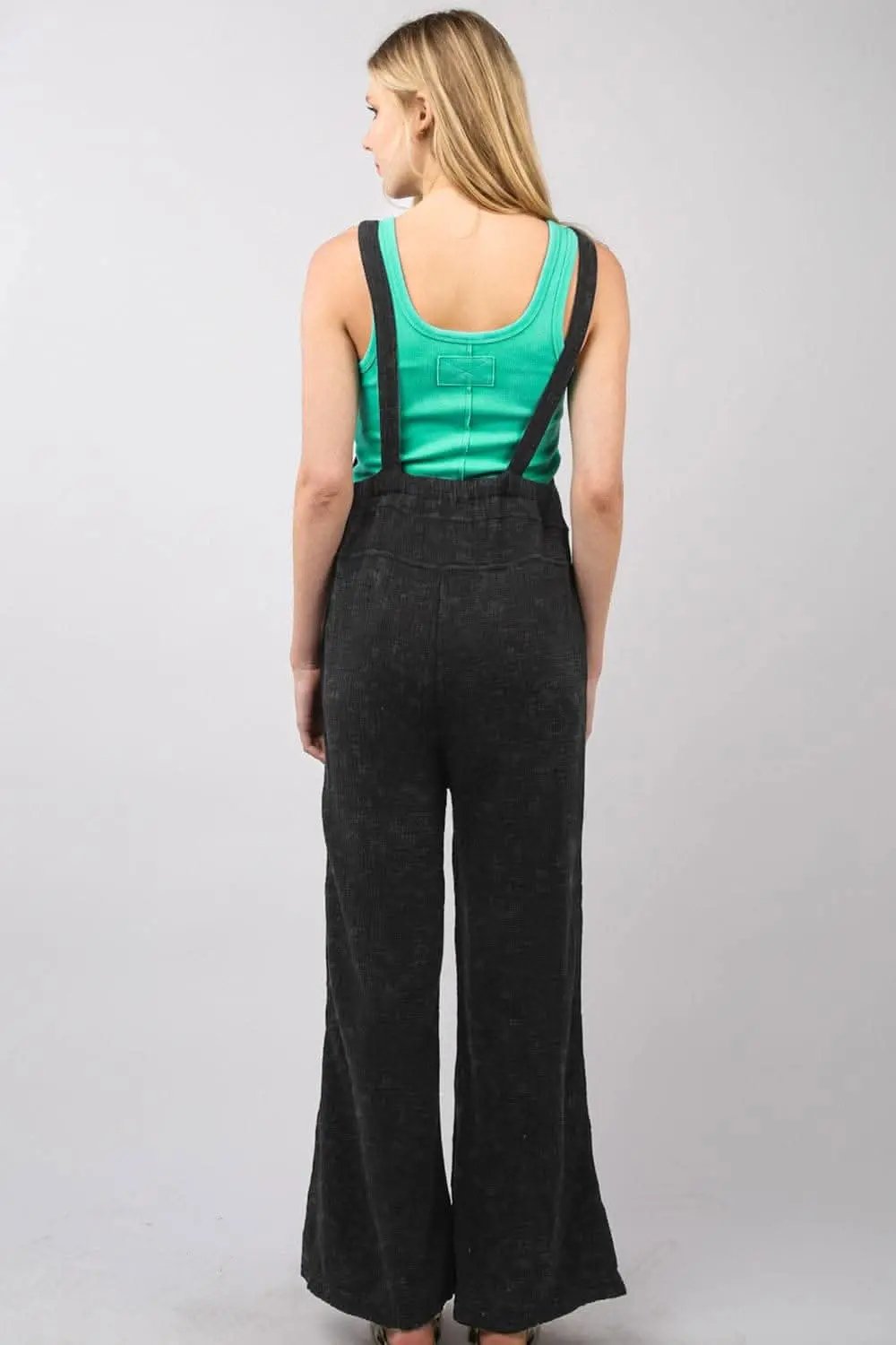 Trendsi VERY J Texture Washed Wide Leg Overalls
