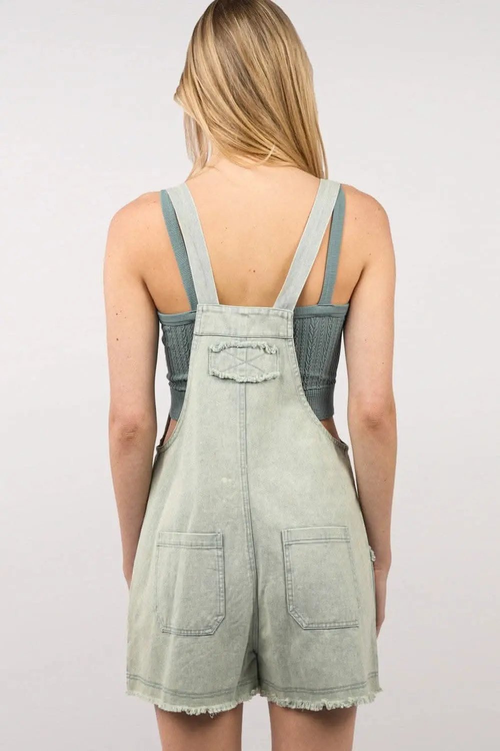 Trendsi VERY J Washed Frayed Hem Denim Overall
