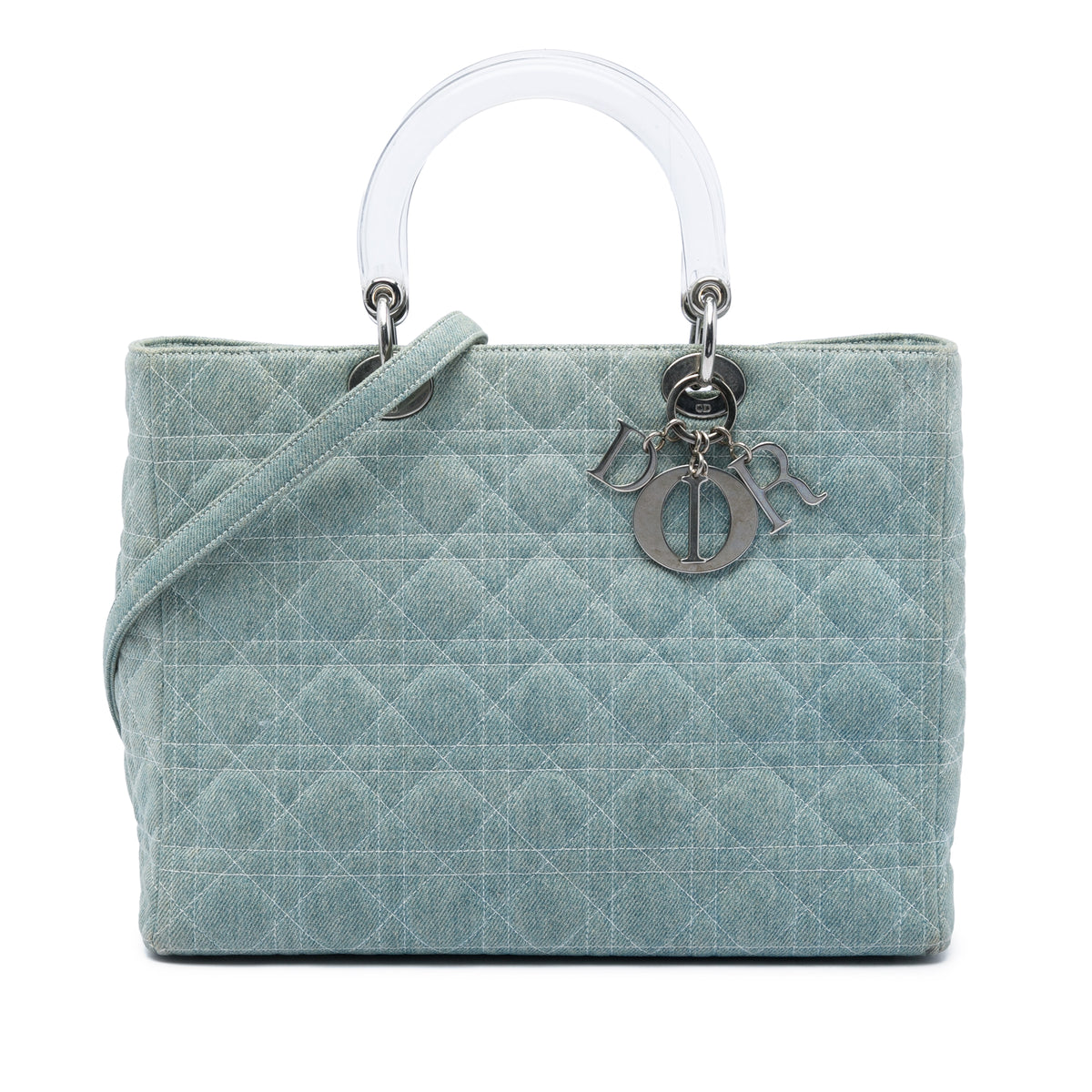 Satchel in Denim With Acrylic Handles (Pre-Owned)
