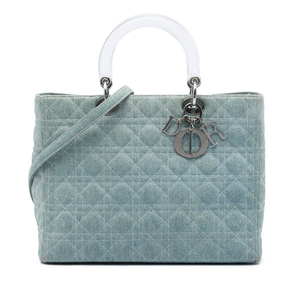 Satchel in Denim With Acrylic Handles (Pre-Owned)