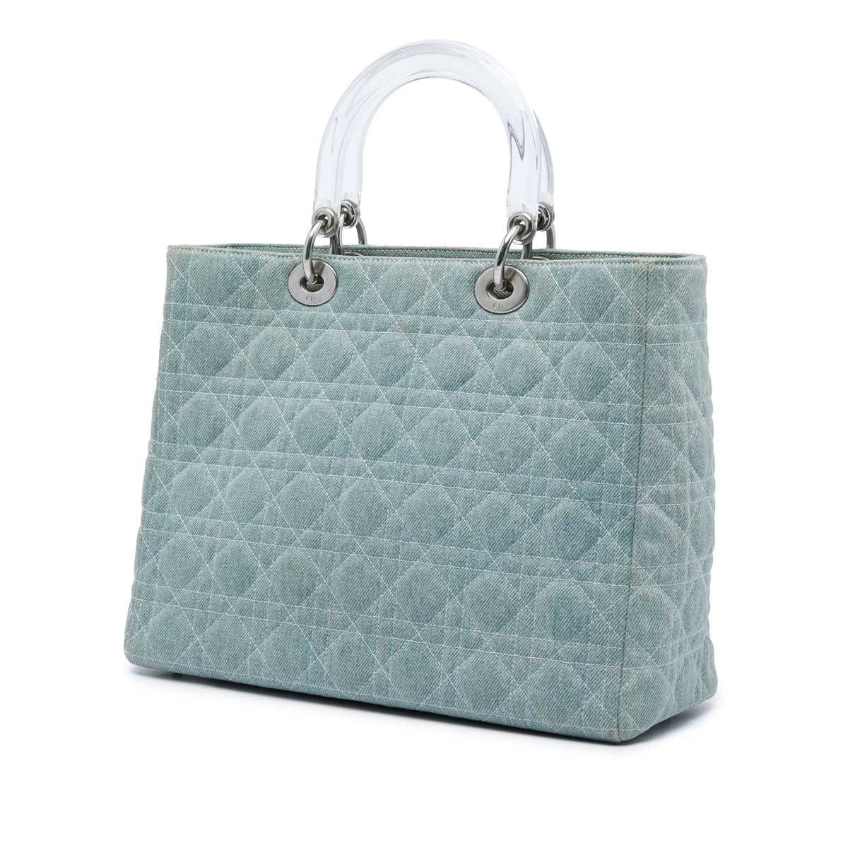 Satchel in Denim With Acrylic Handles (Pre-Owned)