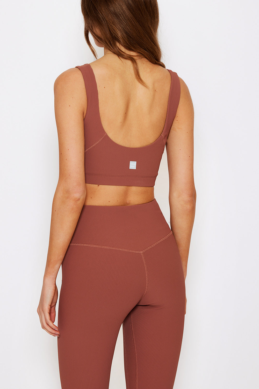 Venesa ribbed bustier sports bra rose taupe