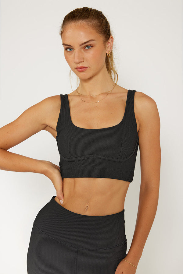 Venesa bustier sports bra black