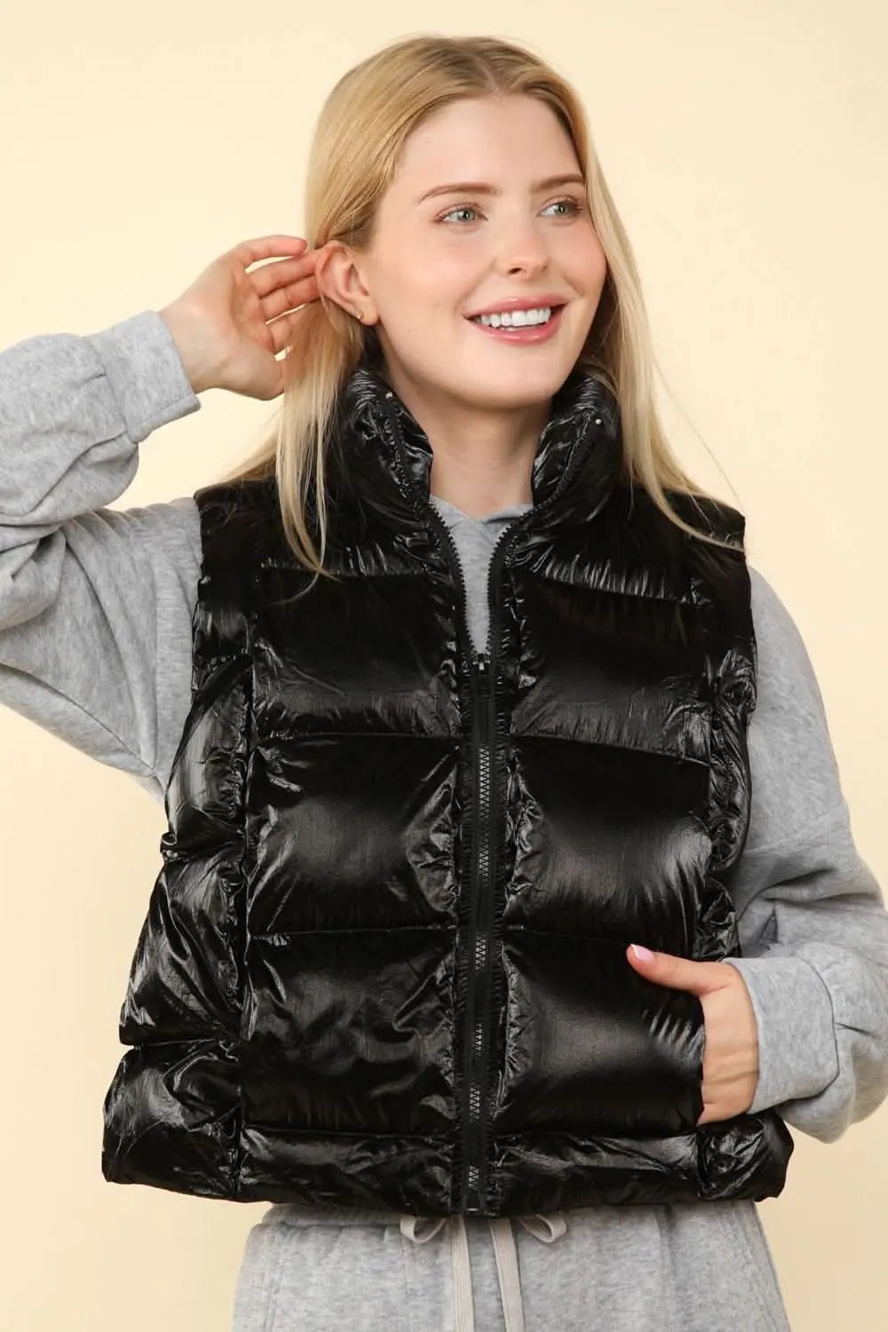 Women's Metallic Vest - Shiny Party Clubwear Top