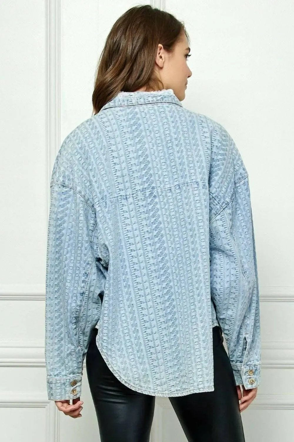 Denim Top - Dropped Shoulder - Button-Up Shirt